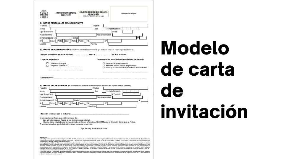 Imagen del modelo de carta de invitación